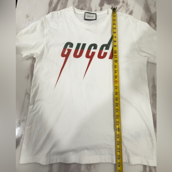 Gucci White Tee with Red and Green Logo - Picture 2 of 4